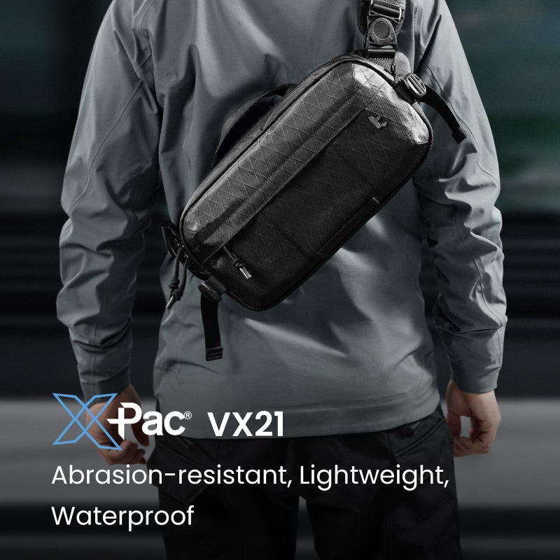 tomtoc 5.5L X-Pac Sling Bag, Heavy Duty Crossbody Bag for Men, Carry Chest Daypack Water-resistant Travel Shoulder Bag for Steam Deck OLED, ROG Ally X, 2024 iPad mini A17 Pro, Urban Techwear, Tactical - Image 2