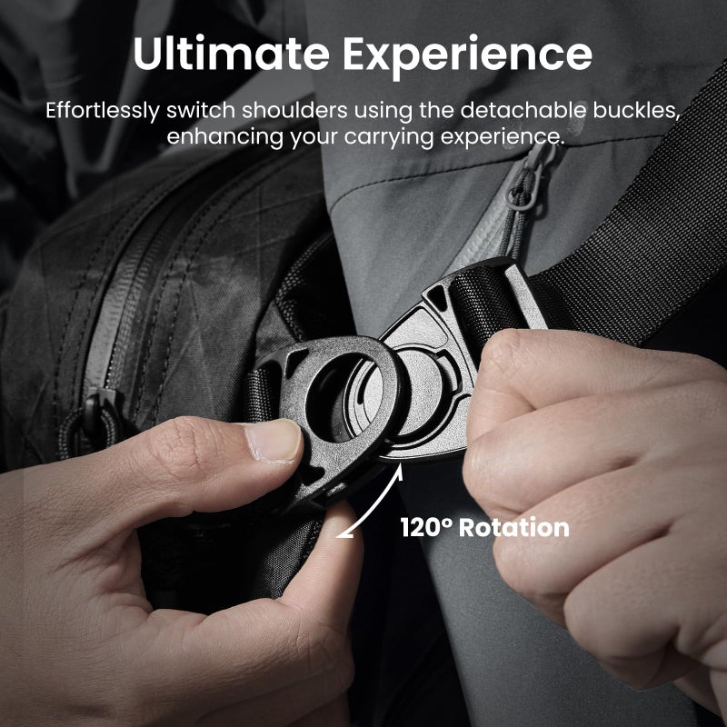 tomtoc 5.5L X-Pac Sling Bag, Heavy Duty Crossbody Bag for Men, Carry Chest Daypack Water-resistant Travel Shoulder Bag for Steam Deck OLED, ROG Ally X, 2024 iPad mini A17 Pro, Urban Techwear, Tactical - Image 5