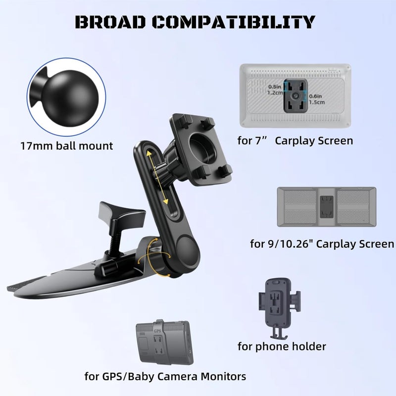 Epronic CD Slot Mount for CarPlay Screen Adjustable Arm and 360° Rotating Universal Head 17mm Compatible with in-Car Monitors CD Slot CarPlay Mount - Image 2