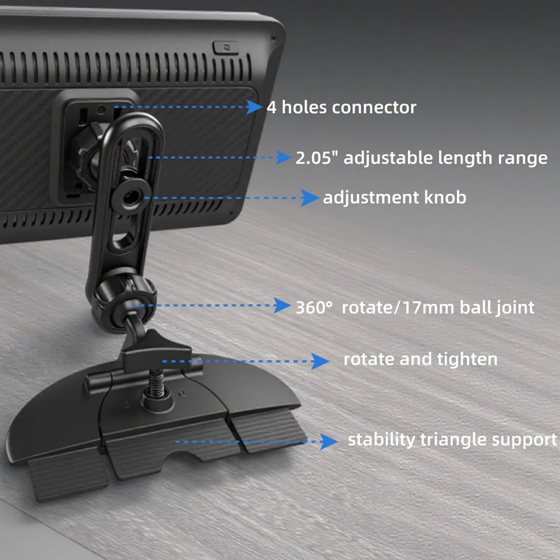 Epronic CD Slot Mount for CarPlay Screen Adjustable Arm and 360° Rotating Universal Head 17mm Compatible with in-Car Monitors CD Slot CarPlay Mount - Image 5