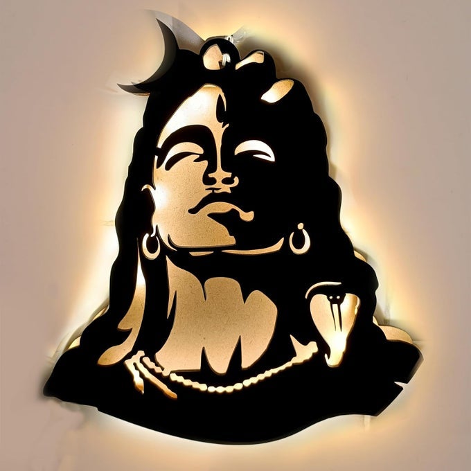 KYA BAT HAI WOODEN LORD SHIVA WALL LIGHTS FOR LIVING ROOM MODERN WALL LAMPS FOR LIVING ROOM LIGHTS FOR LIVING ROOM HANGING LAMPS FOR HOME DECORATION WALL LAMPS FOR HOME DECORATION