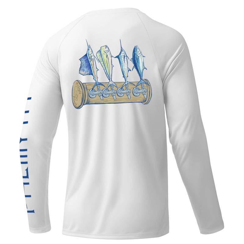 Palmyth Fishing Shirts for Men Long Sleeve UPF 50 Sun Protection UV T Shirt Tee White Tapped L - Image 2