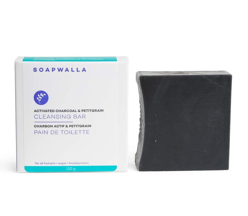 Soapwalla  Activated Charcoal  Petitgrain Soap Bar  Vegan CrueltyFree Clean Skincare 4 oz  110 ml