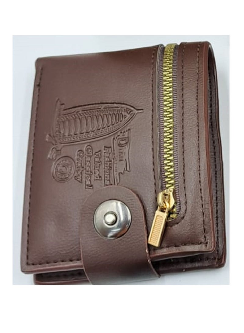 Dian Casual Mens Leather wallet Zip Original Coffee