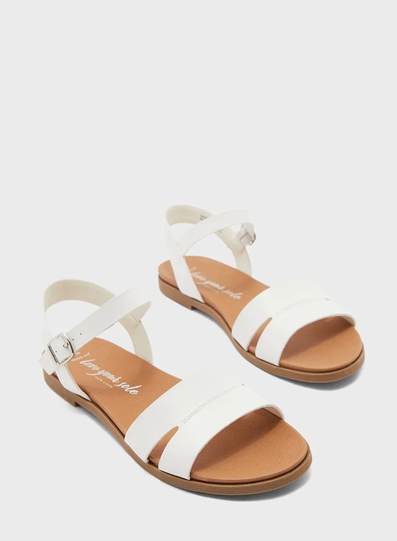 NEW LOOK Wide Fit Great Two Part Footbed Sandal