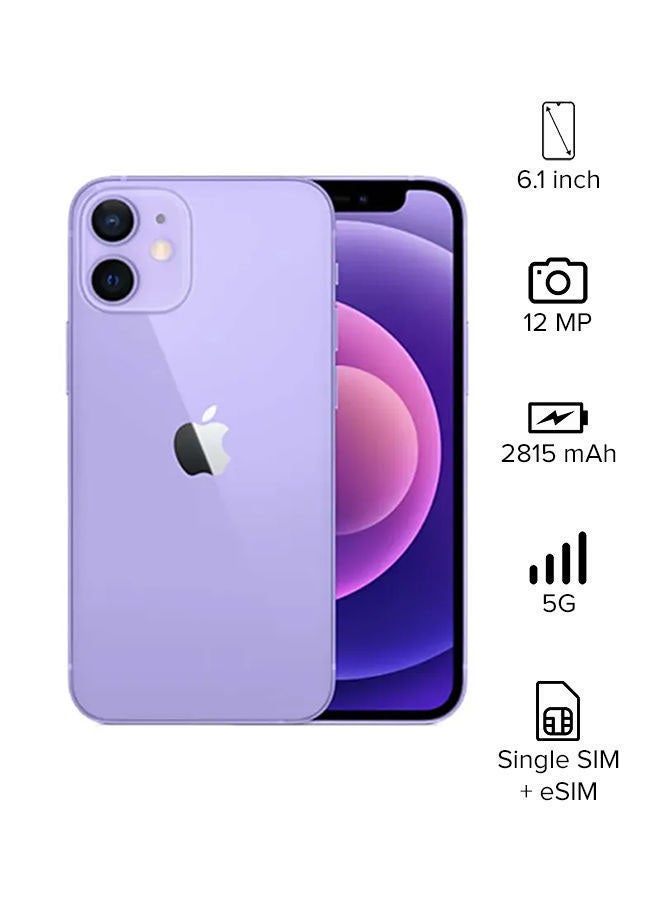 ابل  آيفون 12 مع فيس تايم، 128 جيجابايت، أرجواني، 5G - الإصدار العالمي - Image 1