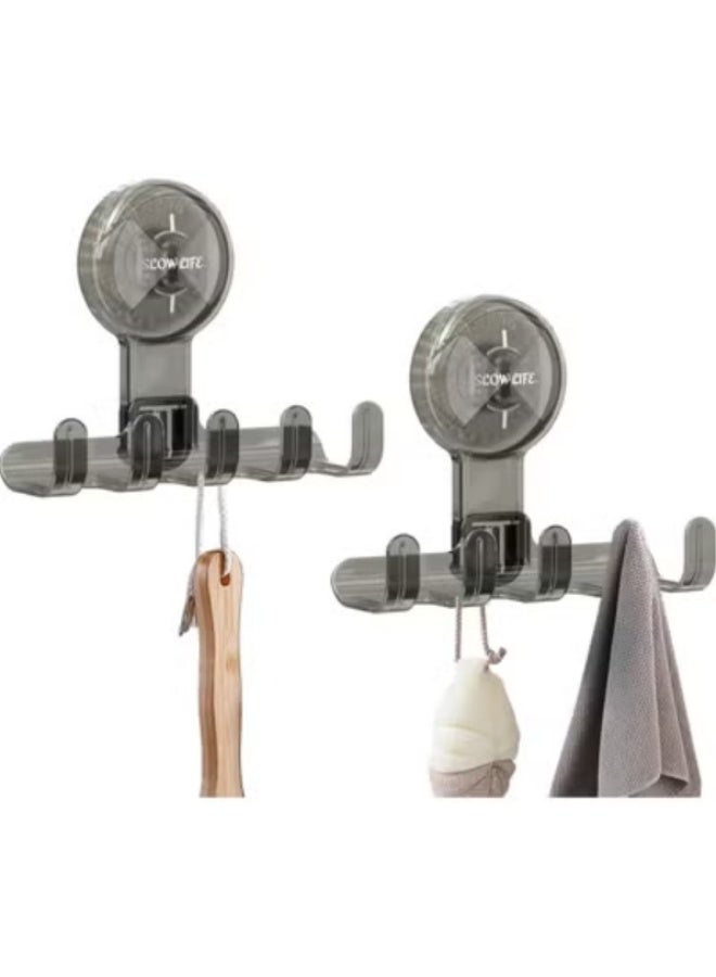 2-Pack Suction Cup Hooks for Shower Razor Holder for Wall Strong Suction Hooks for Loofah Towels Bathroom Suction Cup Hook for Glass, Tiles, and Smooth Surfaces Shower Accessories| Renter Friendly - Image 1
