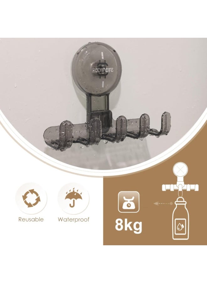 2-Pack Suction Cup Hooks for Shower Razor Holder for Wall Strong Suction Hooks for Loofah Towels Bathroom Suction Cup Hook for Glass, Tiles, and Smooth Surfaces Shower Accessories| Renter Friendly - Image 4