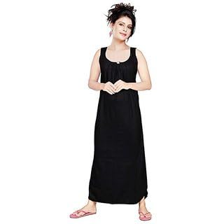 Garmend Cotton Full Length Long Camisole for Women - Long Innerwear Petticoat - Plus Size Nighty - Kurti Slip - Suit Slip - Black Color - Image 4