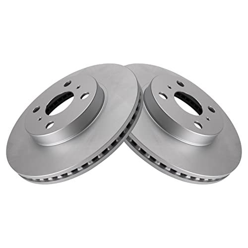 TRQ Front Brake Rotors Set Vented Premium G-Coated Compatible with 2013 Scion iQ 2012-2019 Toyota Prius C 2007-2018 Yaris - Image 1