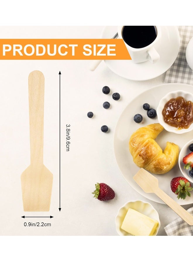 100PCS Biodegradable Birchwood Disposable Mini Tasting Spoons - Image 2