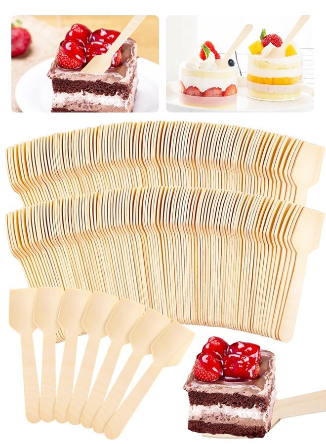 100PCS Biodegradable Birchwood Disposable Mini Tasting Spoons - Image 1