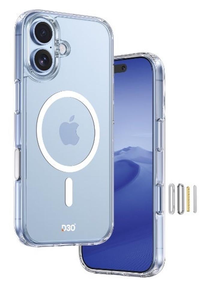ارمور برو كفر شفاف، iPhone 17، تقنية D3O، متوافق مع MagSafe، جاهز لزر الالتقاط، أبيض - Image 1