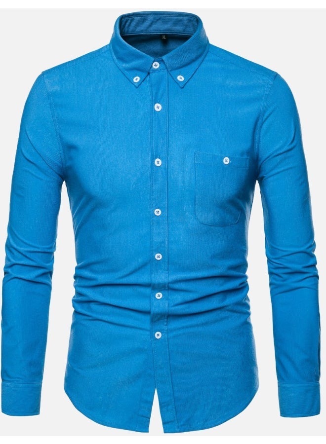 قميص يتسم بتصميم جيب أزرق