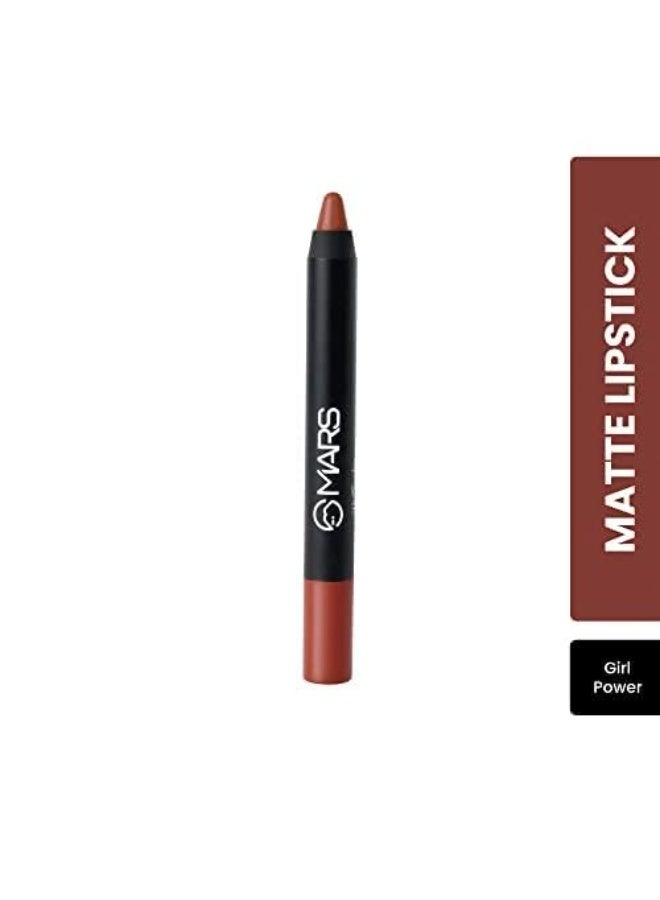 MARS Long Lasting Crayon Lipstick up to 12 Hours Stay | Matte Finish | Waterproof | Won't Smudge Won't Budge Lip Crayon (3.5 gm) (10-Girl Power) - Image 4