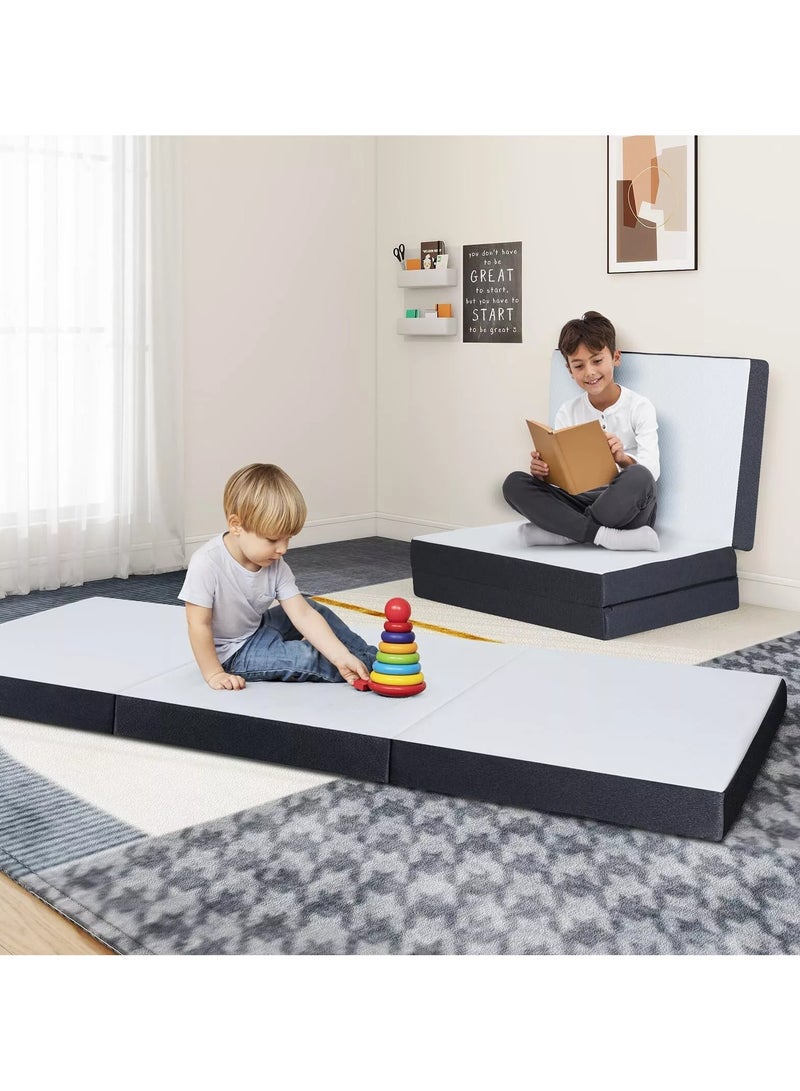 Comfy مرتبة طبية محمولة مريحة بيضاء مع حافة سوداء 180 × 90 × 10 سم - Image 1