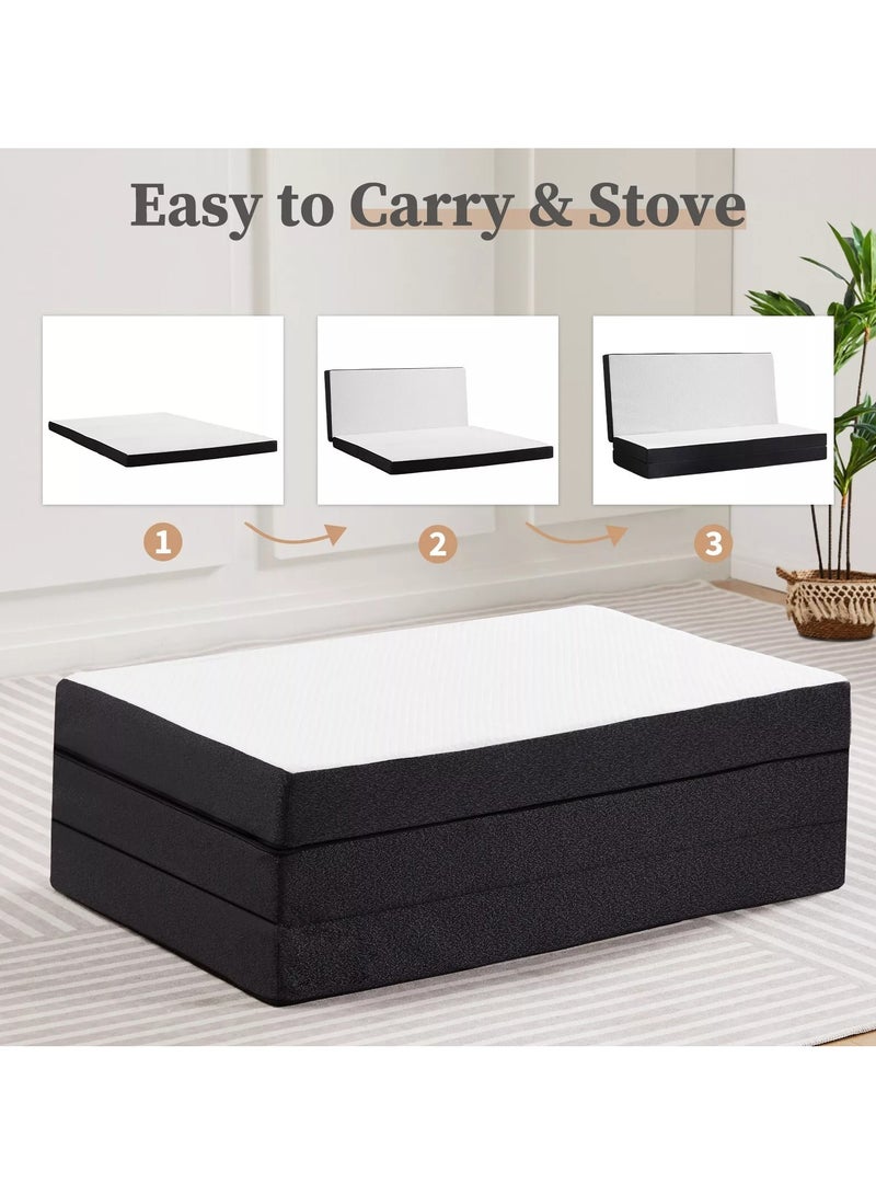 Comfy مرتبة طبية محمولة مريحة بيضاء مع حافة سوداء 180 × 90 × 10 سم - Image 2