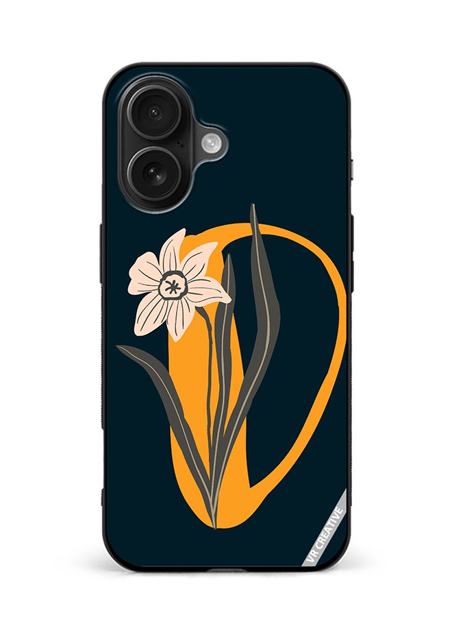 VR CREATIVE Protective Case Cover For Apple iPhone 16 Plus Alphabet D Design Multicolour