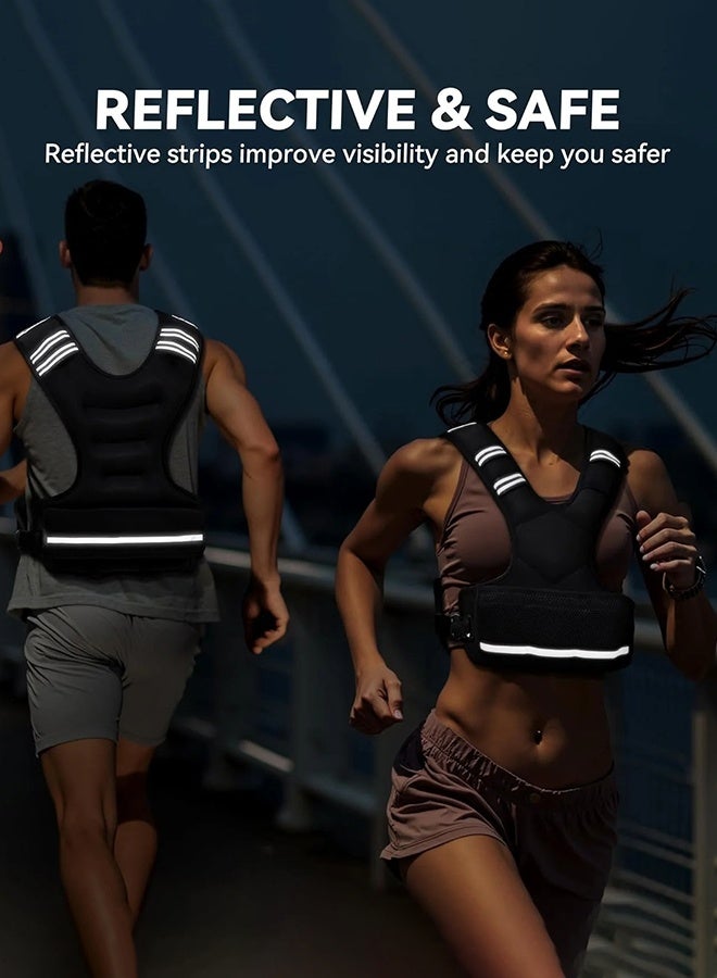 UETEEY Weighted Vest for Women and Men, 6-12lb Rucking Vest with 6 Ironsand Bags, Storage Pocket and Reflective Stripes for Workout, Running, Strength Training - Image 5