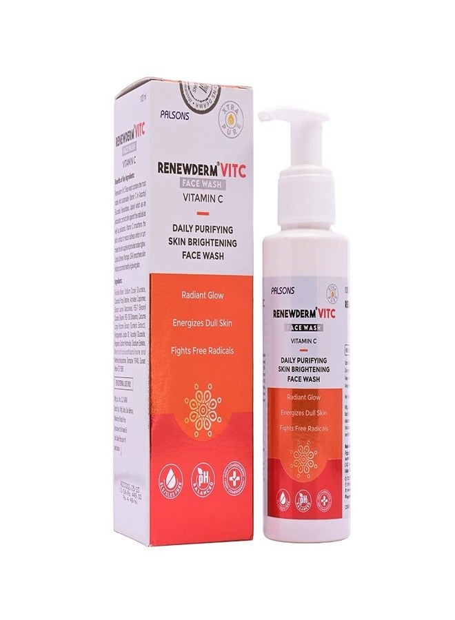 RENEWDERM غسول الوجه رينيوديرم بفيتامين سي مع كريات الجوجوبا لبشرة مشرقة ونضرة وشابة | يحارب الجذور الحرة | غسول يومي لتنقية البشرة وتفتيحها | 100 مل - Image 1