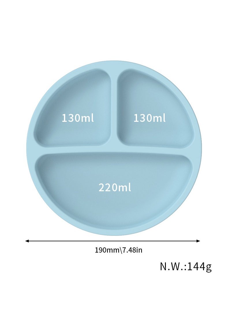 xozgdovg Four reinforced suction cups divided compartment children's silicone bowl  - Image 4