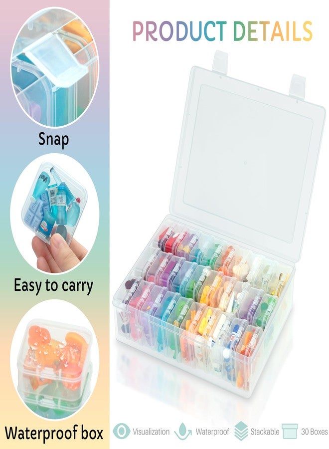 JOYMOMO 30Pcs Clear Minibrand Organizer with Hinged Lid, Mini Brand Collector for Shopkins, Real Littles(Mini Brands Are Not Included) - Image 3