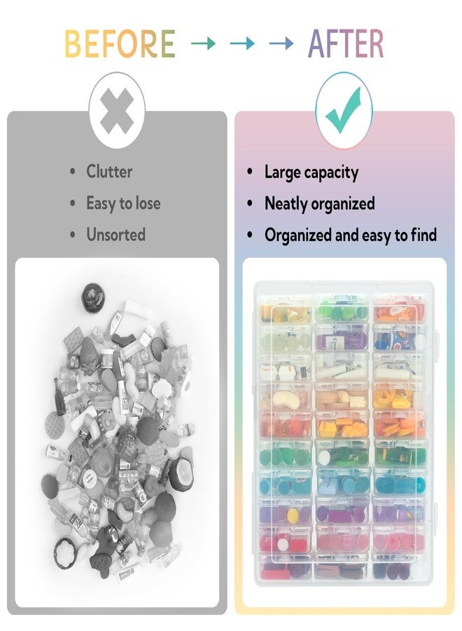 JOYMOMO 30Pcs Clear Minibrand Organizer with Hinged Lid, Mini Brand Collector for Shopkins, Real Littles(Mini Brands Are Not Included) - Image 5