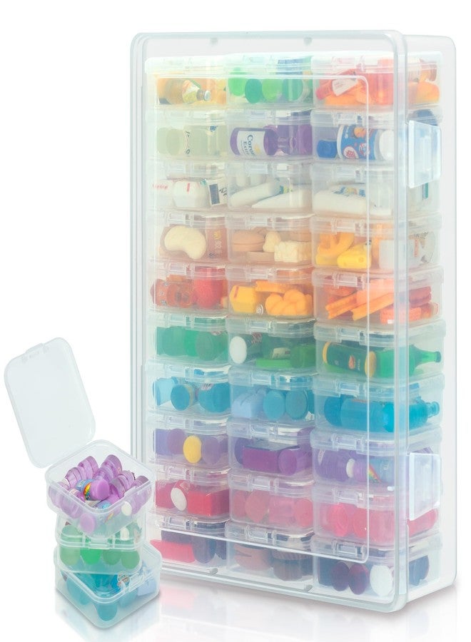 JOYMOMO 30Pcs Clear Minibrand Organizer with Hinged Lid, Mini Brand Collector for Shopkins, Real Littles(Mini Brands Are Not Included) - Image 1