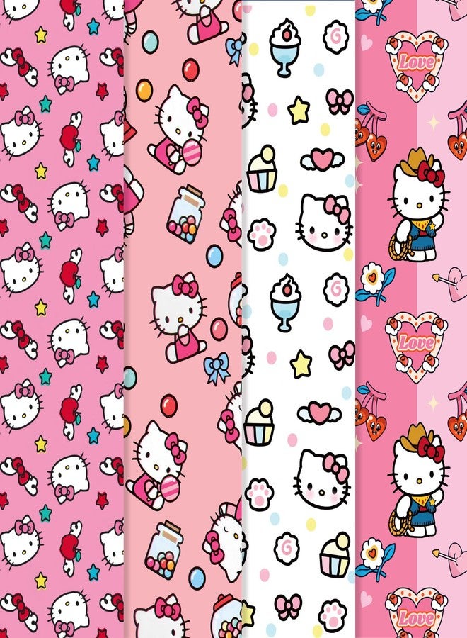 MUSNOW 4 Pcs Kitty Cat Wrapping Paper for Baby Shower Kids Birthday Party Decorations Wedding DIY Crafts Gift Packing, 20 x 30 Inch - Image 1