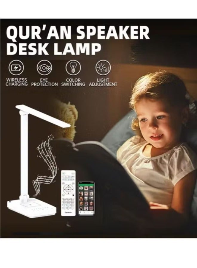 Equantu SQ905 Table Lamp Bluetooth Quran Speaker Eye Protection With Wireless Charging App And Remote Control - Image 3