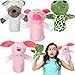 RoundFunny 4 Pcs Hand Puppet Animal with Working Mouth 98 Inch Animal Puppet Soft Plush Toy for Storytelling Theater Preschool Birthday Gifts Turtle Rabbit Pig Dog - Image 2