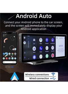 شو وو شاشة لمس للسيارة 9.3 بوصة مع كاميرا الرؤية الخلفية، Carplay لاسلكي Android Auto Car راديو محمول بلوتوث MP5 مع وصلة مرآة، جهاز إرسال FM AUX، مخرج USB TF  - Image 3