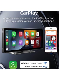 شو وو شاشة لمس للسيارة 9.3 بوصة مع كاميرا الرؤية الخلفية، Carplay لاسلكي Android Auto Car راديو محمول بلوتوث MP5 مع وصلة مرآة، جهاز إرسال FM AUX، مخرج USB TF  - Image 2