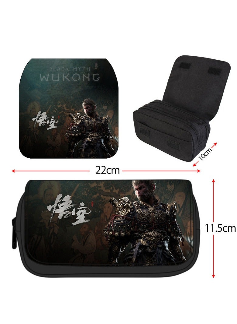 Black Myth: Wukong Game Pencil Bag Multifunctional Double Layer