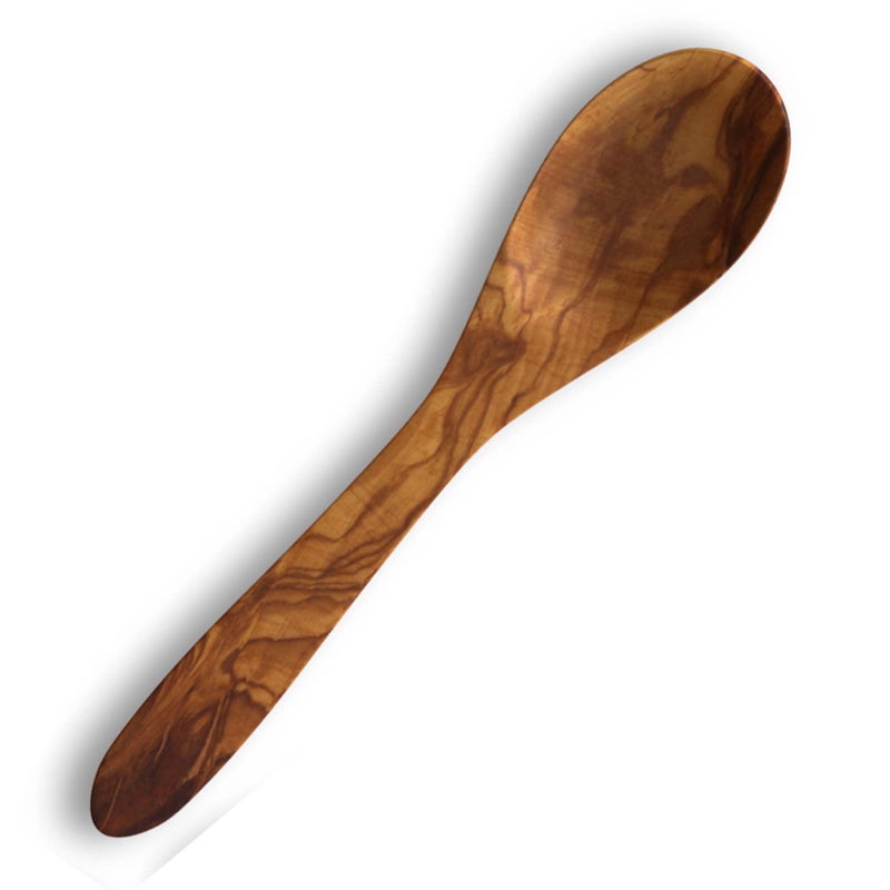 The Live Edge 12 Inch Olive Wood Spoons For Cooking Large Wooden Cooking Spoons for Mixing Soup and Stirring Non Stick Long handle Kitchen Utensil Serving Spoon For Salad Big Wooden Spoons