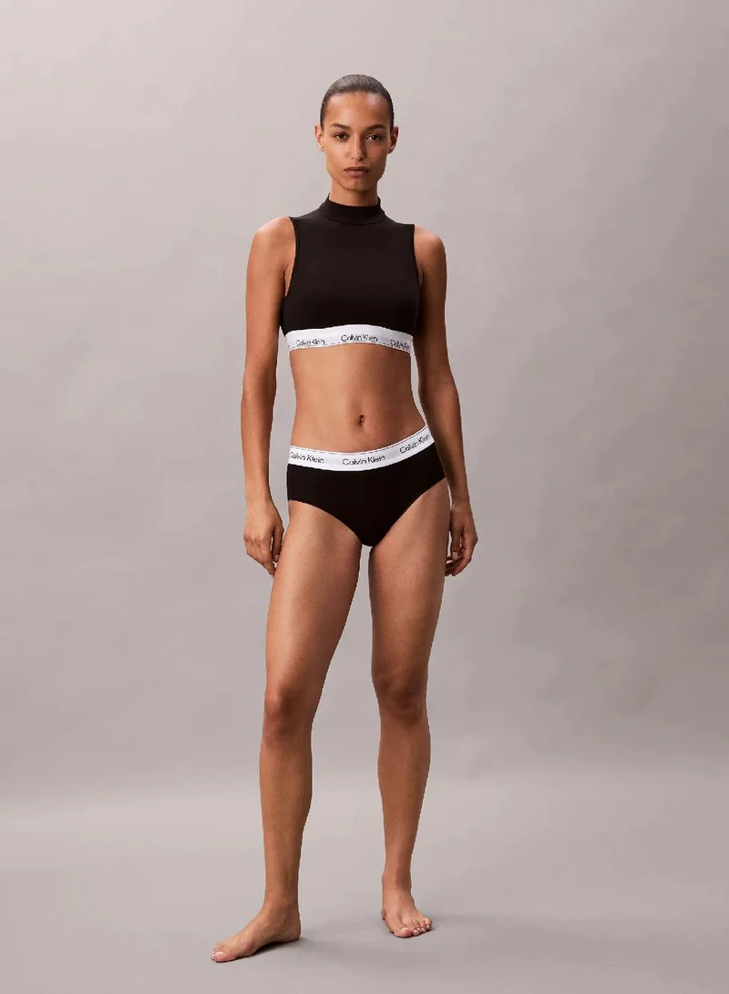 Calvin Klein black Lightly Lined Mockneck Bralette - Icon Cotton Modal for Women | Best Price UAE