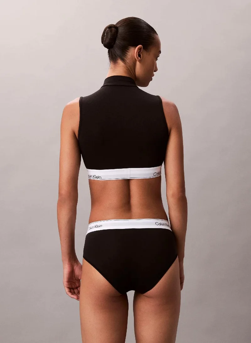 Calvin Klein black Lightly Lined Mockneck Bralette - Icon Cotton Modal for Women | Best Price UAE
