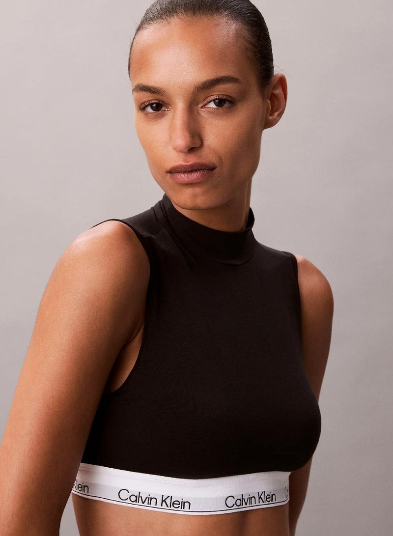 CALVIN KLEIN Lightly Lined Mockneck Bralette - Icon Cotton Modal - Image 2