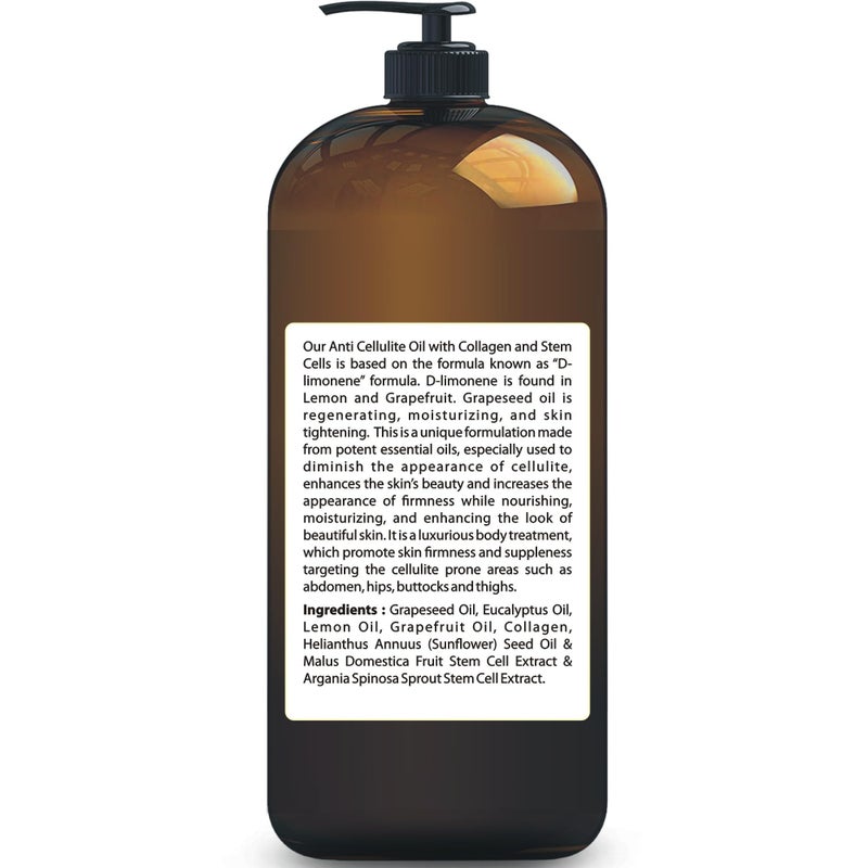 First Botany, Anti-Cellulite Massage Oil Infused with Collagen & Stem Cells - Natural Cellulite & Stretch Mark Treatment for Men & Women - 8 oz - Image 5