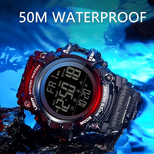 Gosasa Big Dial Digital Watch S Shock Men Military Army Watch Water Resistant LED Sports Watches (A Black) - Image 3