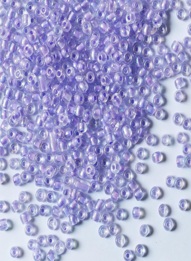 GGOOT Bulk 4mm Purple-AB Seed Beads for Jewelry Making 110 Grams About 160pcs,6/0 Glass Craft Beads for Making Earrings, Bracelets, Pendants, Waist Jewelry, DIY Handmade Seed Beads (Purple-AB, 4mm - Image 1