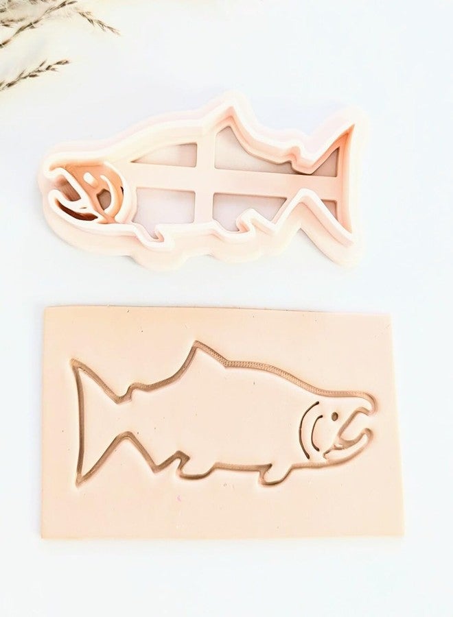 EROTNGO Salmon Imprint Stamp Large Clay Stamp for Polymer Clay Crafting Detailed Fish Design Stamp for Handmade Jewelry and Art Projects Nature Inspired Salmon Shape Clay Tool for Artists - Image 1
