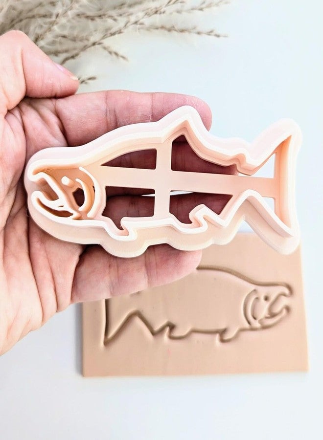 EROTNGO Salmon Imprint Stamp Large Clay Stamp for Polymer Clay Crafting Detailed Fish Design Stamp for Handmade Jewelry and Art Projects Nature Inspired Salmon Shape Clay Tool for Artists - Image 2