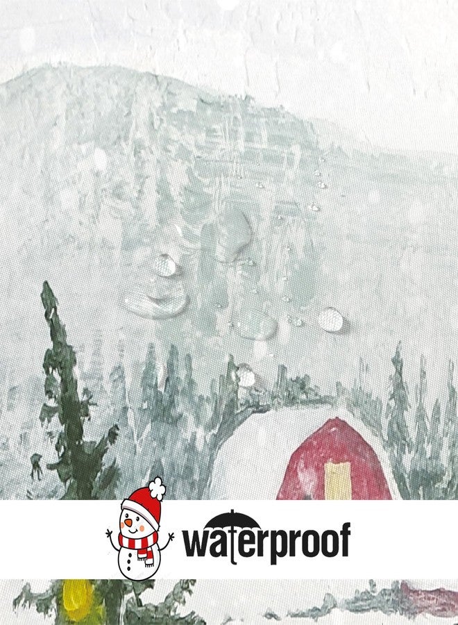 YOSTEV Christmas Shower Curtain Red Truck Christmas Tree Shower Curtains for Bathroom Winter Vintage Rustic Retro Farmhouse Bathroom Curtain Xmas Pine Fabric Cloth Bath Curtain 72 x 72 Inch - Image 5