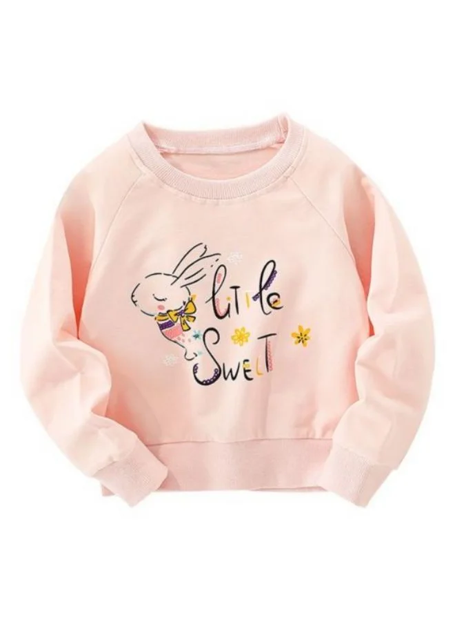 YUNIQEE Pink Printed Long Sleeve Crew Neck T-Shirt