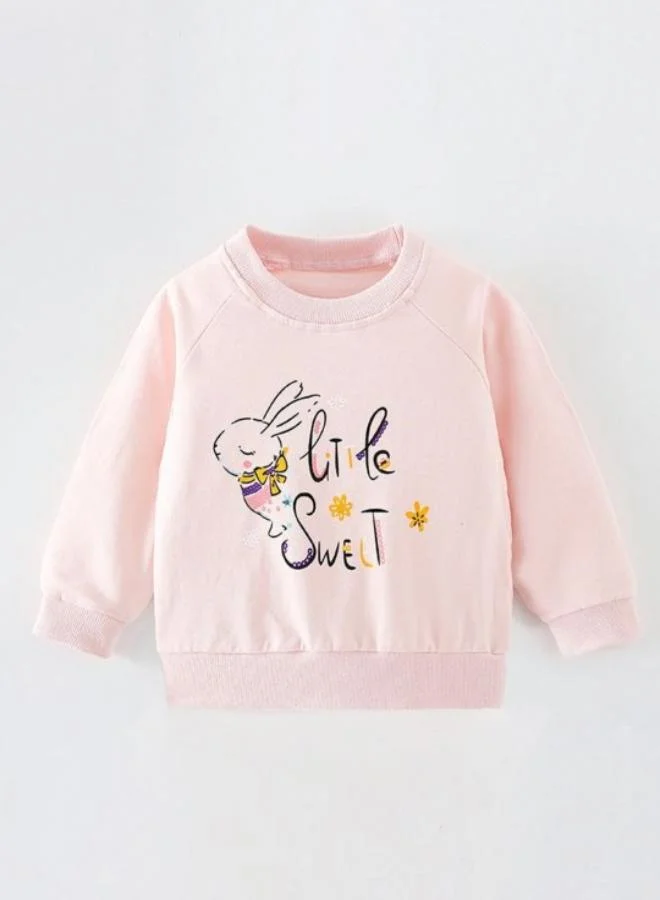YUNIQEE Pink Printed Long Sleeve Crew Neck T-Shirt