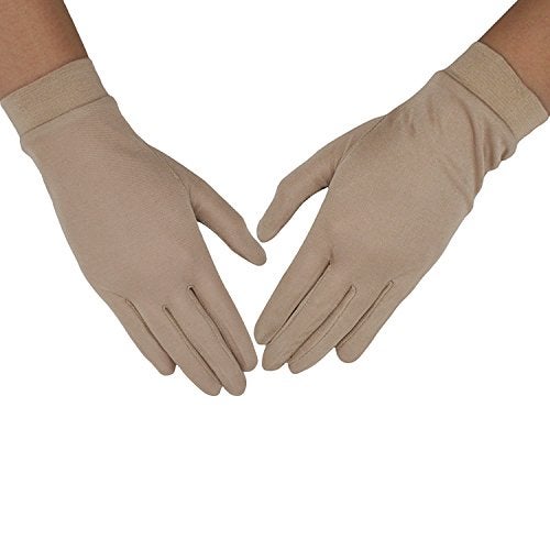 MAYMII Women's 100% Pure Mulberry Silk Gloves Liner Glove Inner Ski Bike Cycle Gloves – for Driving, Fashion, Sun and Cold Protection (Khaki) - Image 1