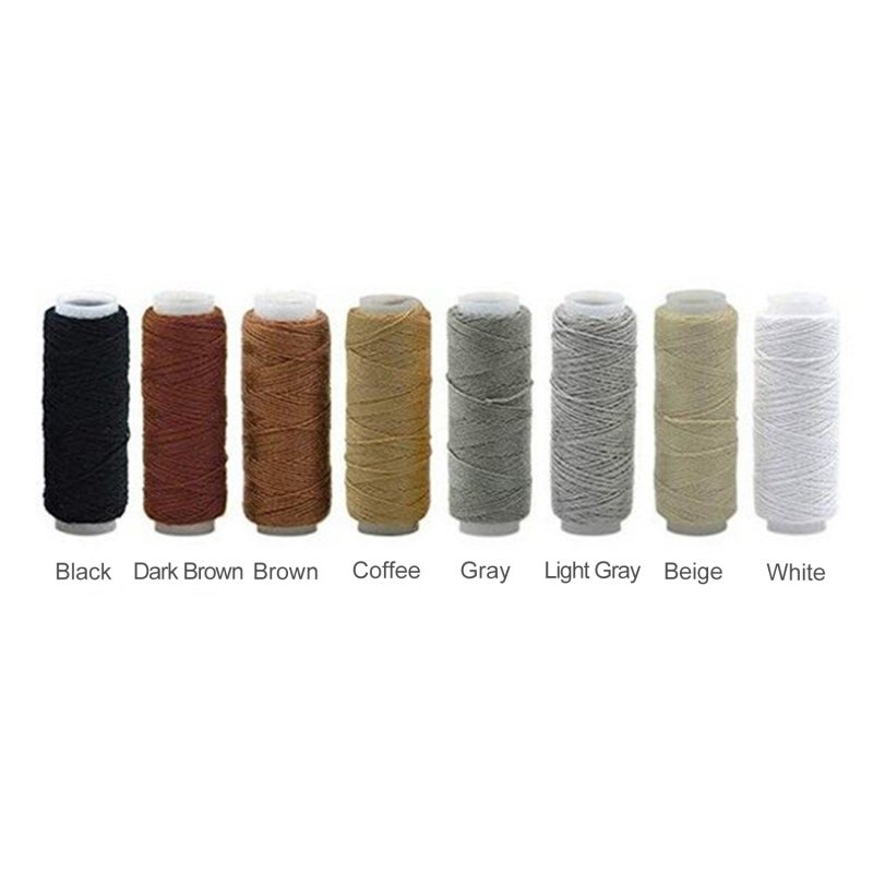 Leather Sewing Tools: Assorted Sizes Shapes Needles 5 Colored Waxed Thread - Thimble Included Diy Craft Kit for Beginner Proficient Hand Stitching Lovers Leather Canvas Projects - Image 5