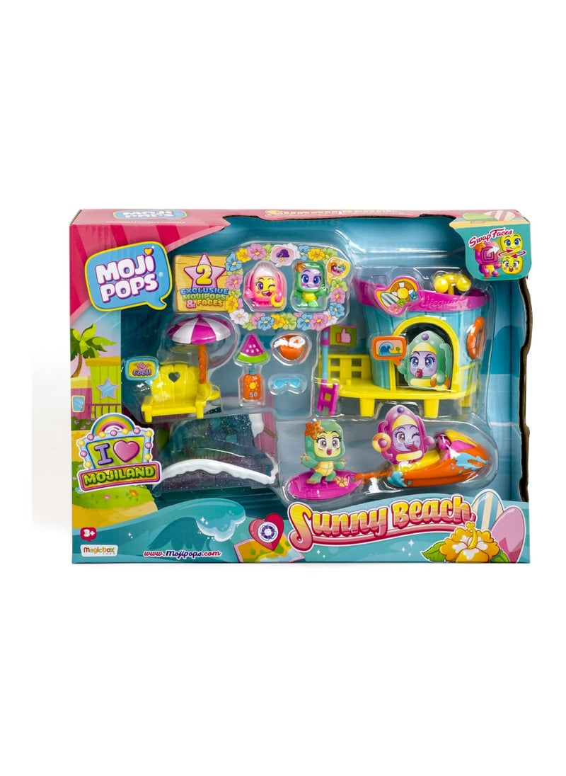 magic box MojiPops Sunny Beach with 2 Exclusive Figures and Variety of Accessories  - Image 1