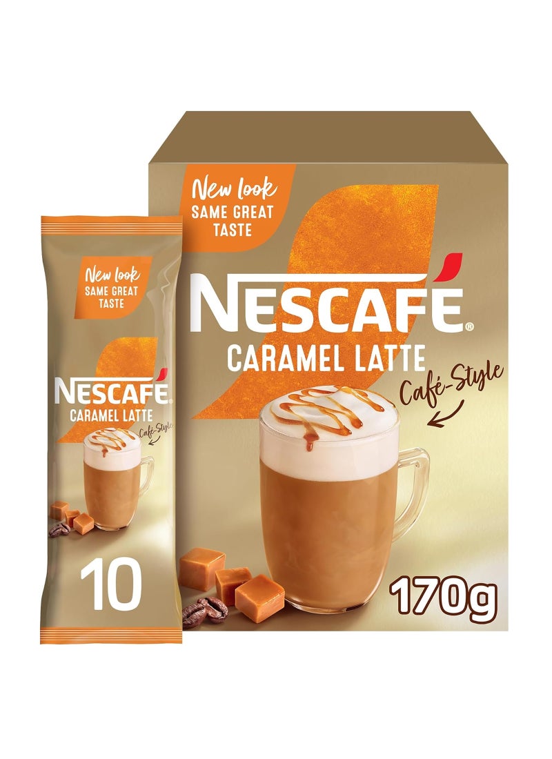 Nescafe Caramel Latte Coffee Mix 10 Sachets 170grams Pack of 10 - Image 1